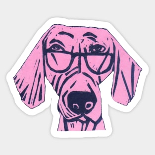 Dog, Glad, The Intelligent, In the Pink. Sticker